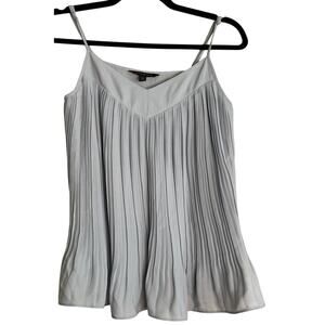 Banana Republic Cami Top Blouse Women XS Gray Pleated VNeck Minimalistic Neutral